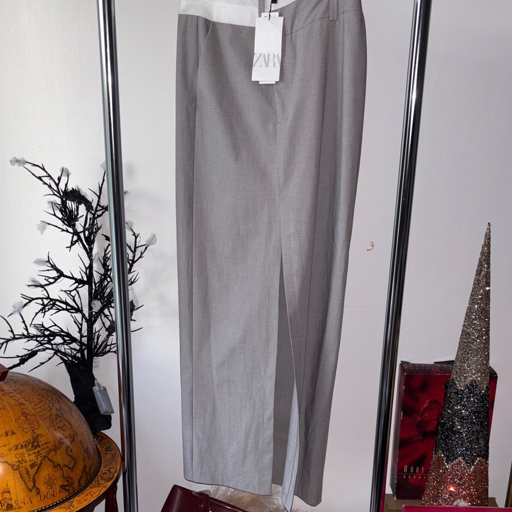 Zara Elegant Gray Pencil Skirt